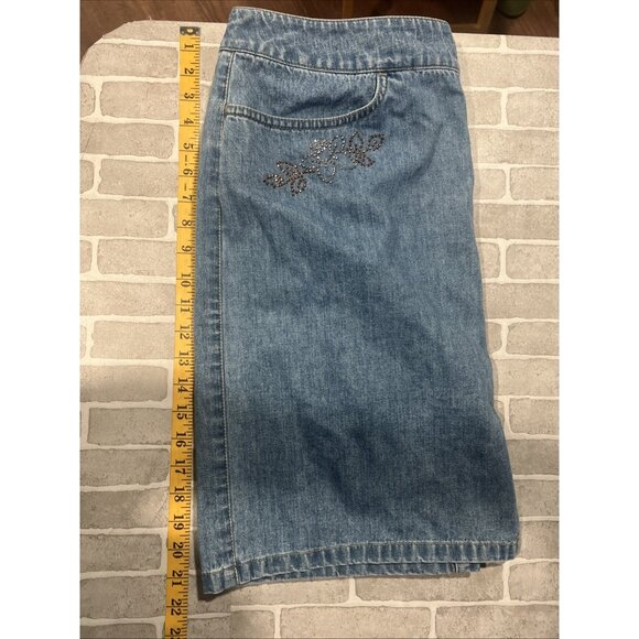 Vintage Liz Claiborne Y2K Denim Jean Skirt Size 12 A-Line Cottagecore - Picture 8 of 9